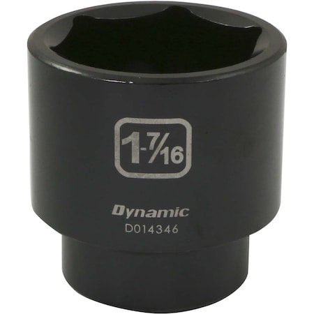 Dynamic 1/2" Drive Standard Socket, Black Phosphate, Tools 1/2" Drive 6 Point SAE, 1-7/16" Standard Length D014346
